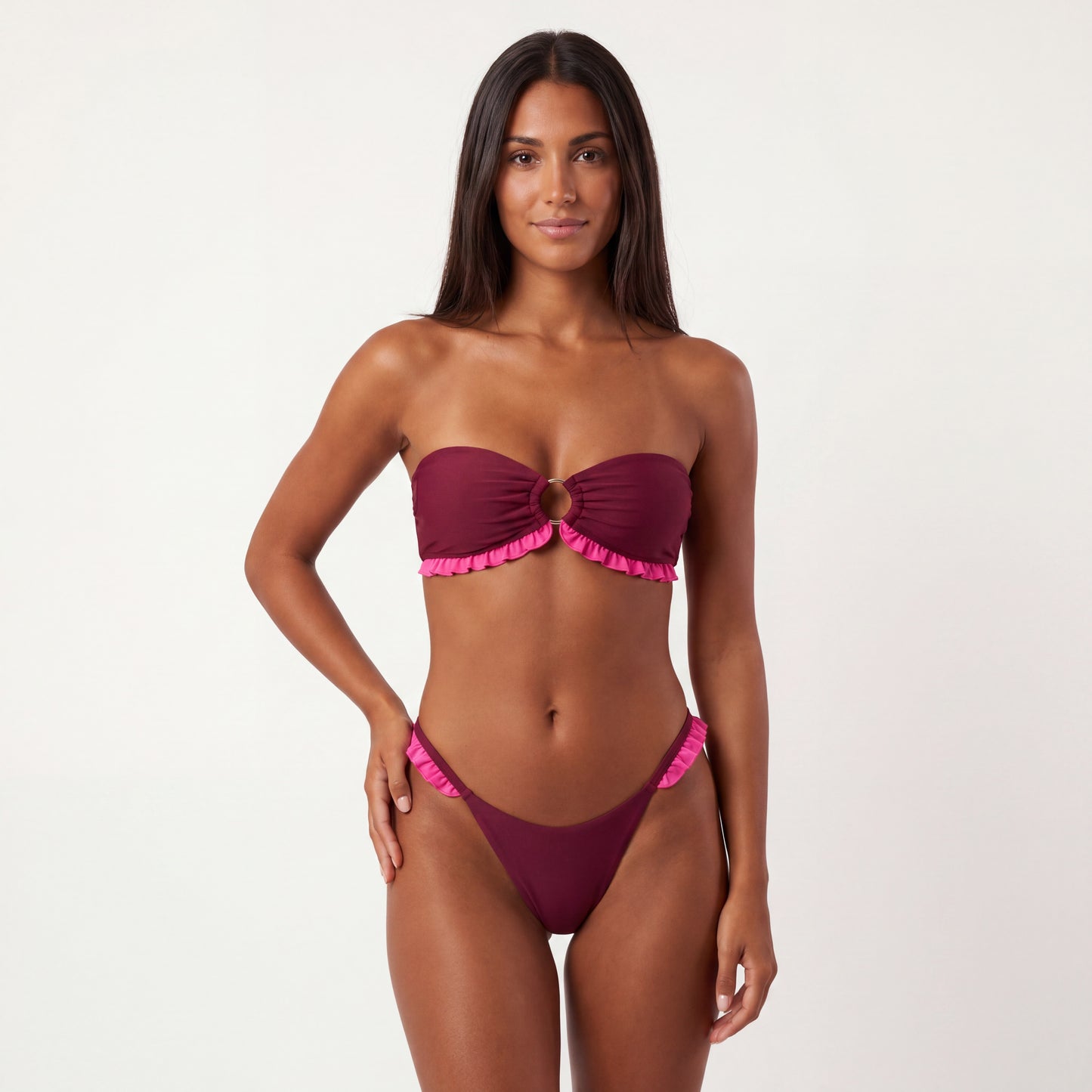 Bandeau Bikini Set Berry - Bordeaux