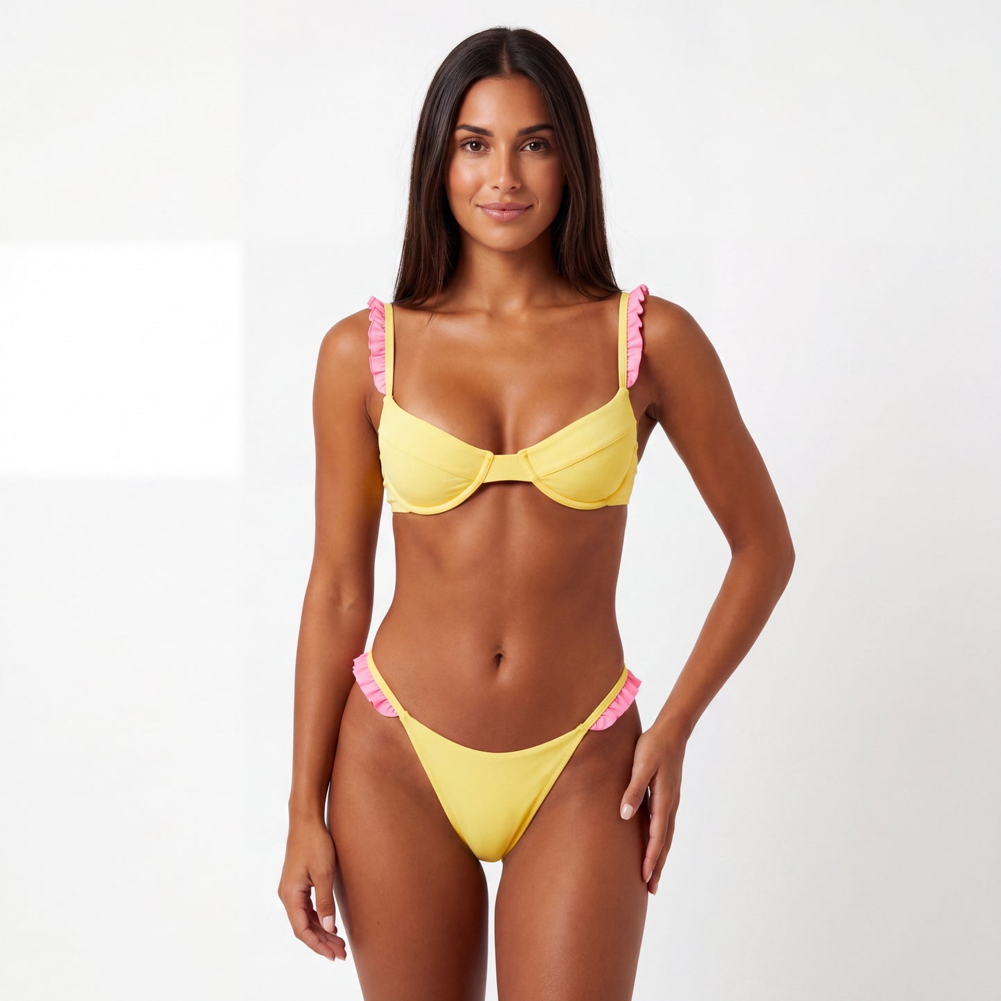 Calaya Underwire Bikini Set – Yellow & Pink | Nylon Elastane