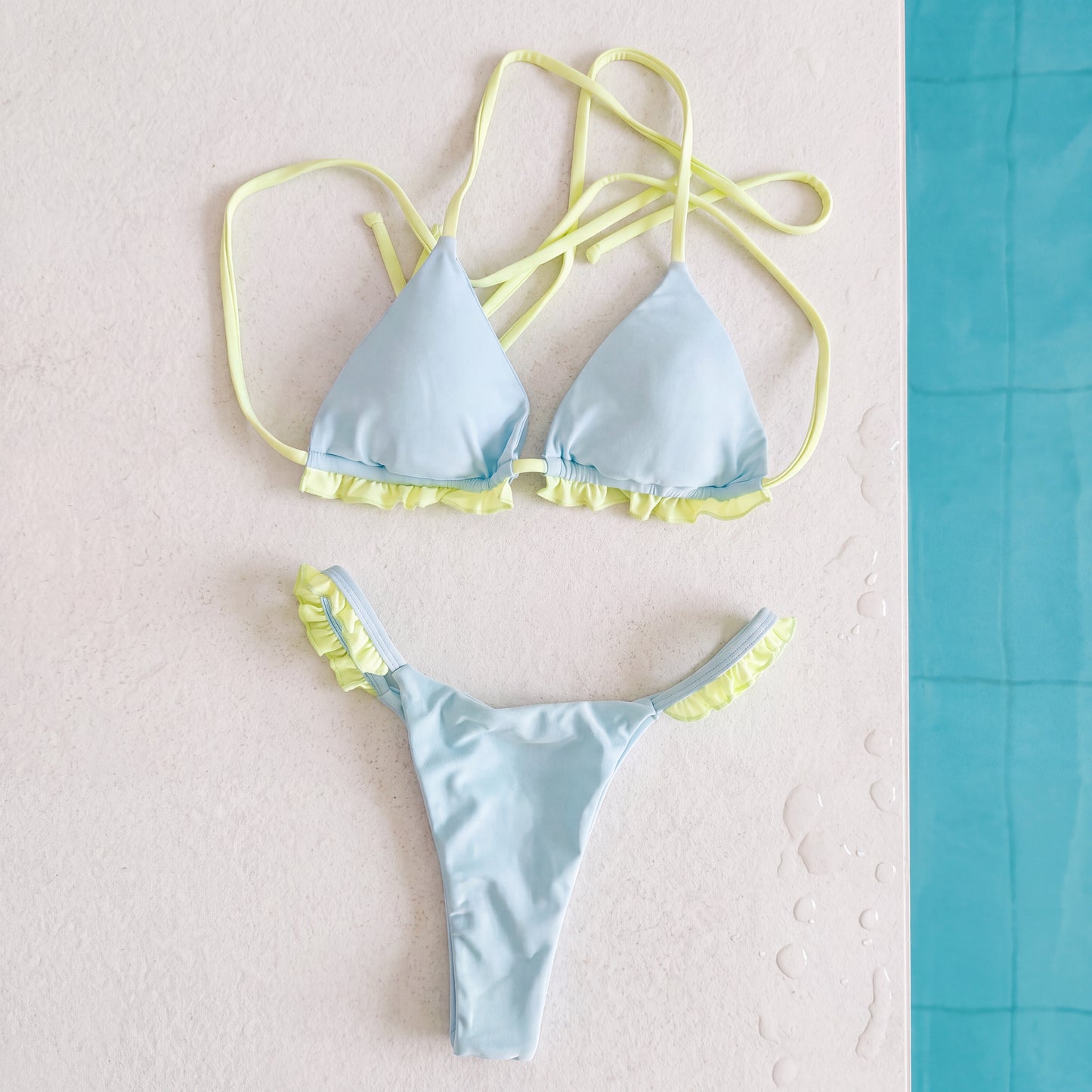 Triangle Bikini Set - Lime