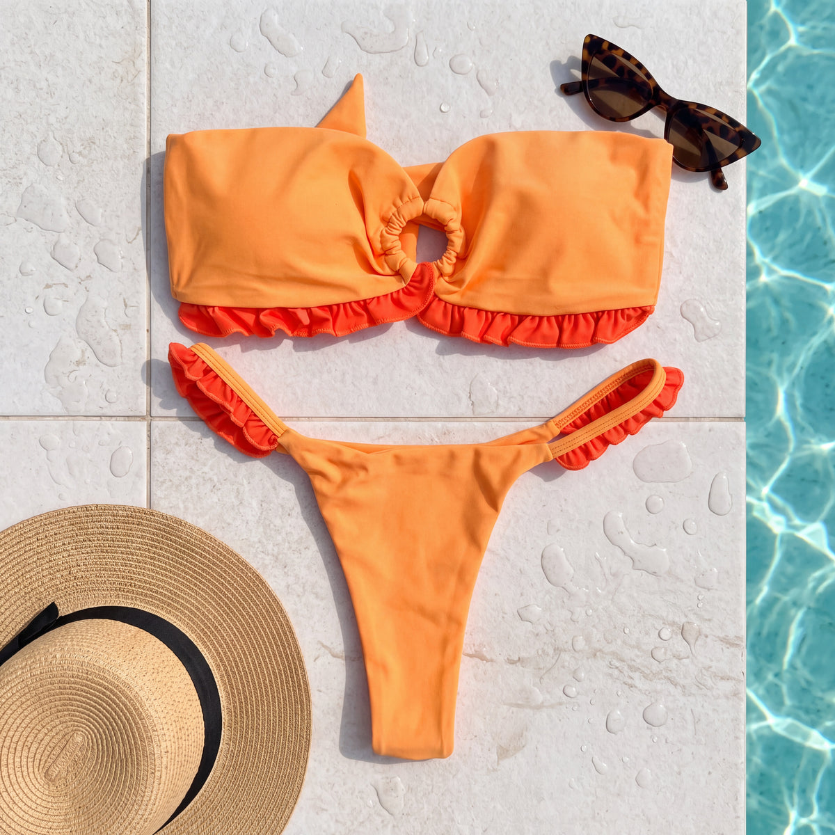 Bandeau Bikini Set - Flames